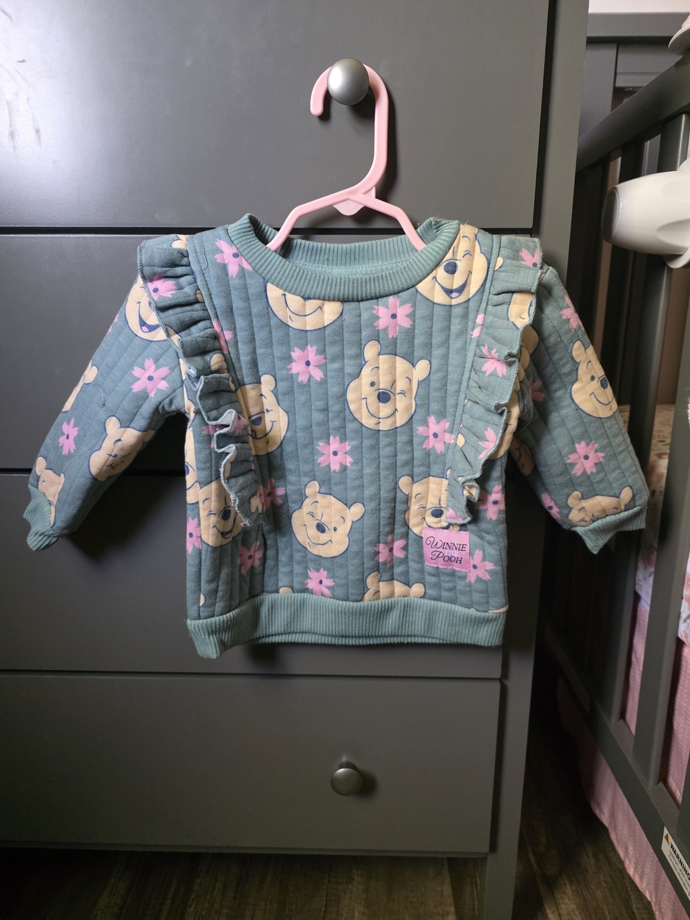 Disney Winnie the Pooh Teal Pink Floral Quilted Top And Pants